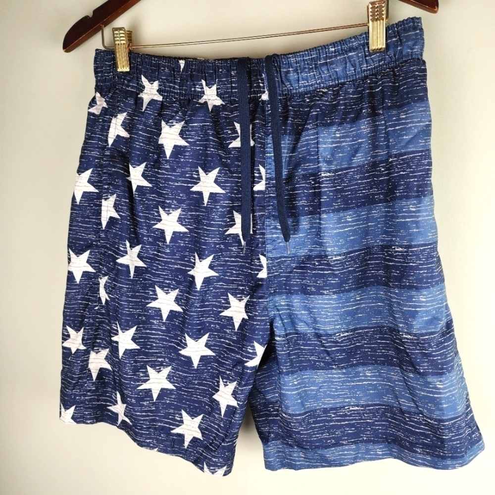 Laguna Elastic Tie Waist Lined With Pockets Swim Trunks Size Large